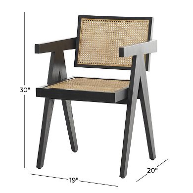 Stella & Eve Teak Wood Handmade Accent Chair with Woven Cane Seat