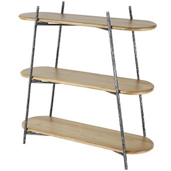 Stella & Eve Wood Oval Shaped Storage Shelving Unit