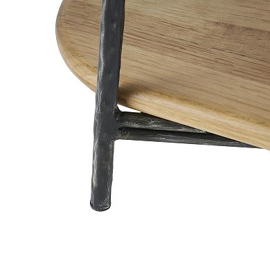 Stella & Eve Wood Oval Shaped Storage Shelving Unit