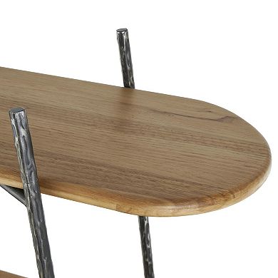 Stella & Eve Wood Oval Shaped Storage Shelving Unit