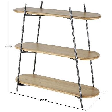 Stella & Eve Wood Oval Shaped Storage Shelving Unit