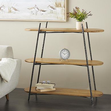 Stella & Eve Wood Oval Shaped Storage Shelving Unit