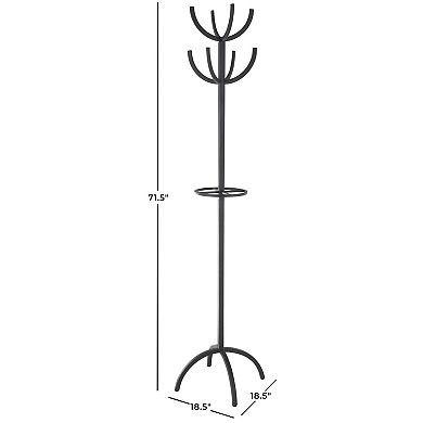 Stella & Eve Metal 8-Hook Freestanding Coat Rack with Circular Center Storage