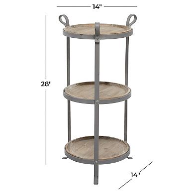 Stella & Eve Metal 2-Shelf Accent Table with Wood Tabletops
