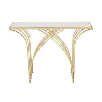 Stella & Eve Metal Rectangular Console Table with Mirrored Glass Top