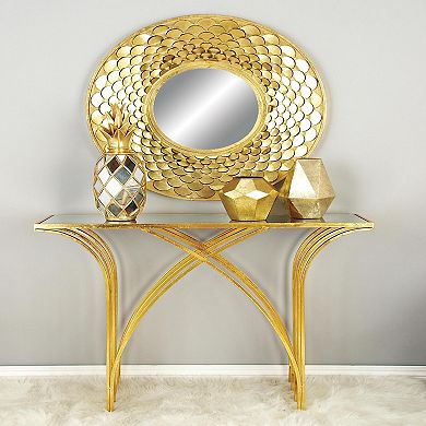 Stella & Eve Metal Rectangular Console Table with Mirrored Glass Top