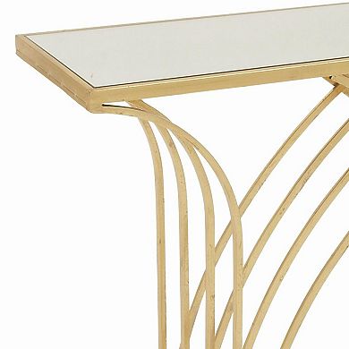 Stella & Eve Metal Rectangular Console Table with Mirrored Glass Top