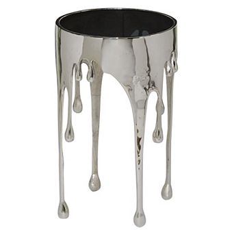 Stella & Eve Aluminum Metal Drip Accent Table with Melting Designed Legs