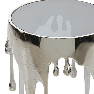 Stella & Eve Aluminum Metal Drip Accent Table with Melting Designed Legs