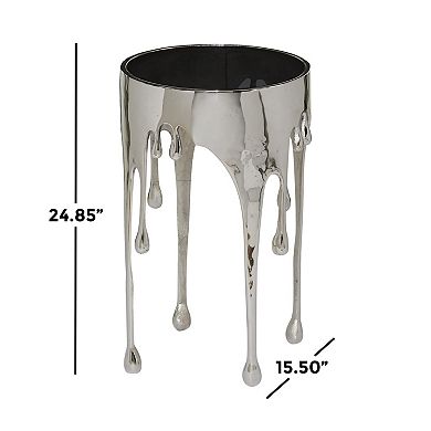 Stella & Eve Aluminum Metal Drip Accent Table with Melting Designed Legs