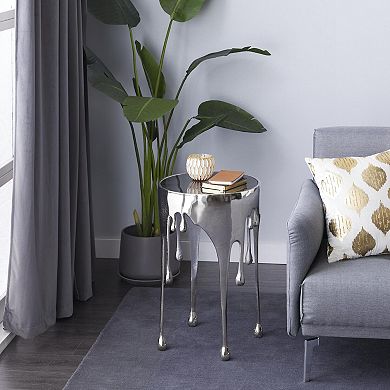 Stella & Eve Aluminum Metal Drip Accent Table with Melting Designed Legs