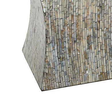 Stella & Eve Handmade Mother-of-Pearl Shell Hourglass Shaped Accent Table
