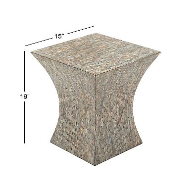 Stella & Eve Handmade Mother-of-Pearl Shell Hourglass Shaped Accent Table