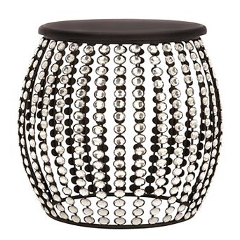 Stella & Eve Metal Open Frame Accent Table with Crystal Embellishments