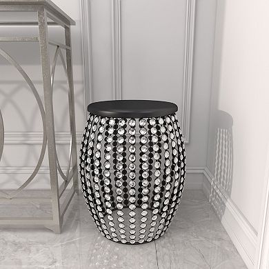 Stella & Eve Metal Open Frame Accent Table with Crystal Embellishments