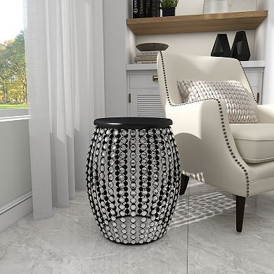 Stella & Eve Metal Open Frame Accent Table with Crystal Embellishments