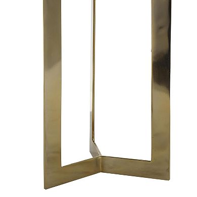 Stella & Eve Aluminum Metal Accent Table with Black Marble Top