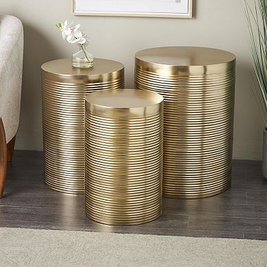 Stella & Eve Ribbed Metal Accent Table
