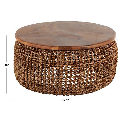 Stella & Eve Rattan Woven Coffee Table