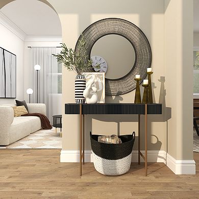 Stella & Eve Modern Wooden Ribbed Console Table