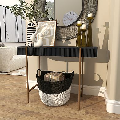 Stella & Eve Modern Wooden Ribbed Console Table