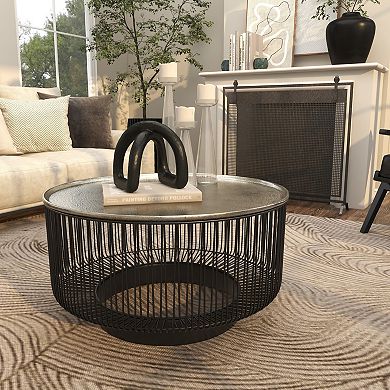 Stella & Eve Contemporary Metal Open Frame Wire Coffee Table