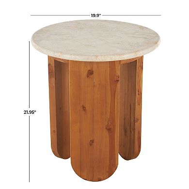 Stella & Eve Handmade Teak Wood End Table