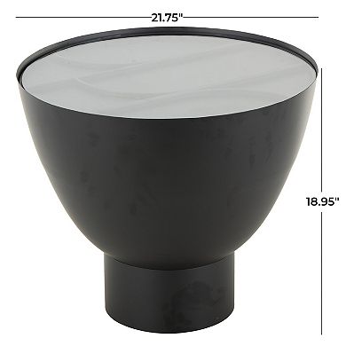 Stella & Eve Modern Glass Top Elevated Base End Table