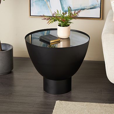 Stella & Eve Modern Glass Top Elevated Base End Table
