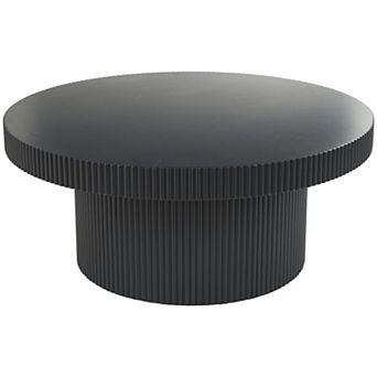 Stella & Eve Modern Round Ribbed Wood Coffee Table