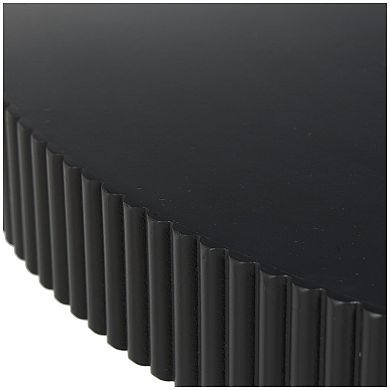 Stella & Eve Modern Round Ribbed Wood Coffee Table