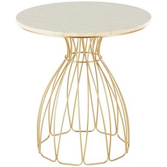 Stella & Eve Contemporary Metal Flower Inspired End Table