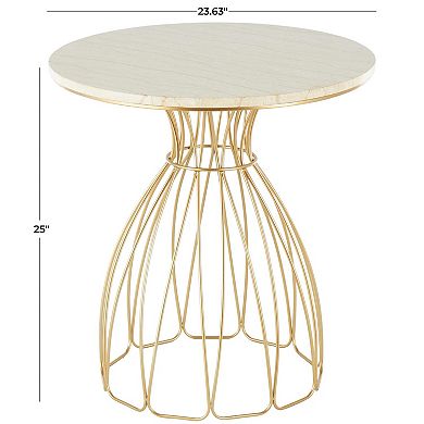 Stella & Eve Contemporary Metal Flower Inspired End Table