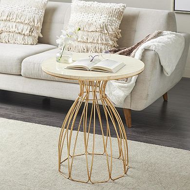 Stella & Eve Contemporary Metal Flower Inspired End Table