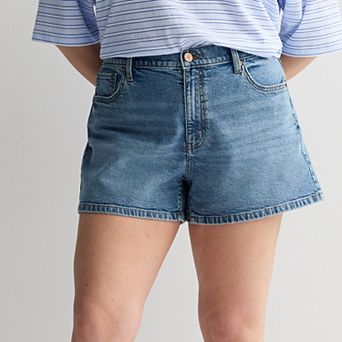 Juniors' Plus Size SO® Mid Rise Relaxed Midi Jean Shorts