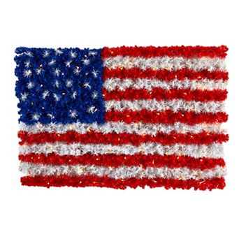 Nearly Natural LED American Flag Wall Decor