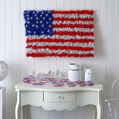 Nearly Natural LED American Flag Wall Decor