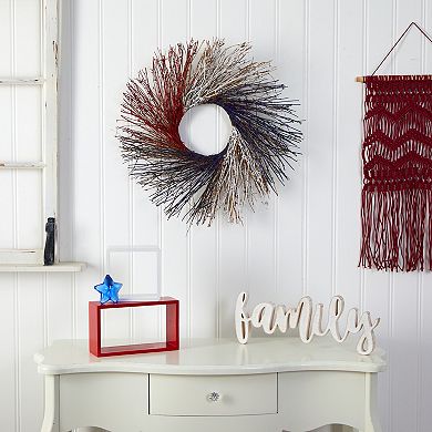 nearly natural 24-Inch Americana Twig Artificial Wreath