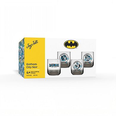 JoyJolt Batman 10-oz. 4-Piece Short Glass Set