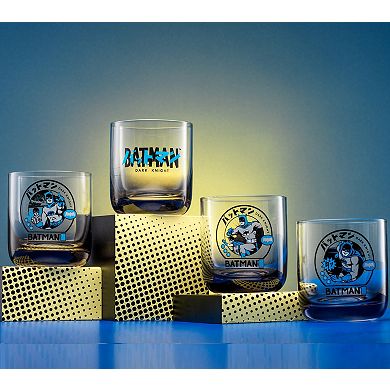 JoyJolt Batman 10-oz. 4-Piece Short Glass Set