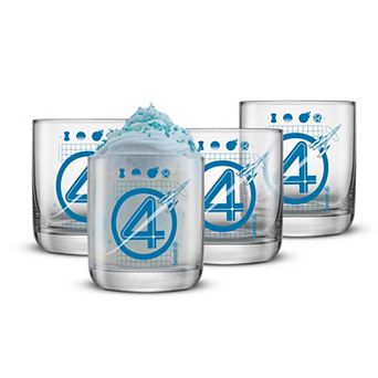 JoyJolt Fantastic Four 4 pc Short Glass Set