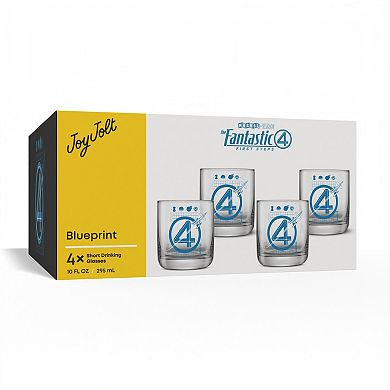 JoyJolt Fantastic Four 4-Piece Short Glass Set
