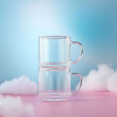 JoyJolt Haven Flute Double Wall 2-Piece Mug Set