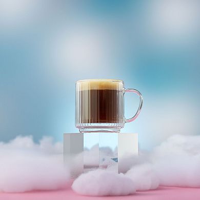 JoyJolt Haven Flute Double Wall 2-Piece Mug Set