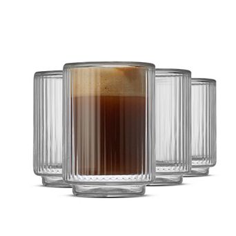 JoyJolt Haven Fluted Double Wall 4 pc Mug Set