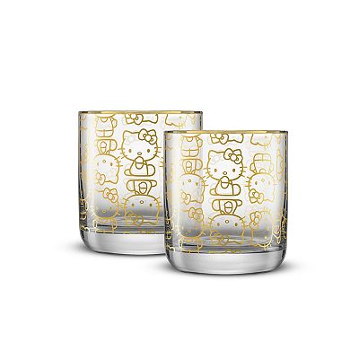 JoyJolt Hello Kitty 2-Piece Short Glasses Set