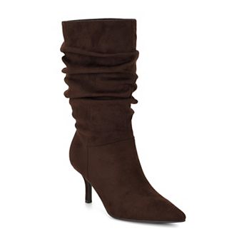 Nine West Melson Women's Scrunch Pointed Toe Heeled Boots