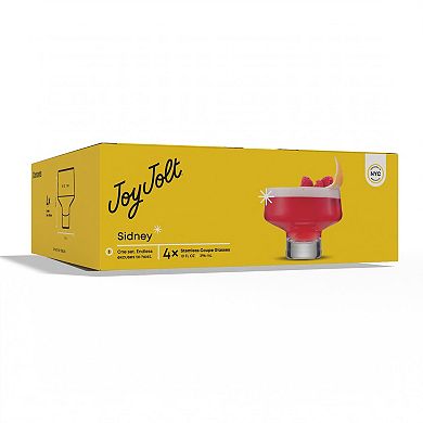 JoyJolt Sidney 10-oz. 4-Piece Stemless Martini Glasses Set