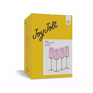 JoyJolt Sidney 7-oz. 4-Piece Champagne Flute Glasses Set