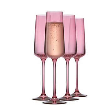 JoyJolt Sidney 7-oz. 4 pc Champagne Flute Glasses Set